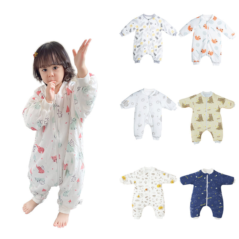 Śpiwór dla dziecka worek dla noworodka wzór zwierzęcy łóżko dla dzieci zagraj w Split Leg Winter Anti Tipi Sleepsacks Warm