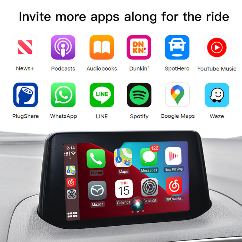 Adaptador USB Apple CarPlay Android Auto, OEM Hub Retrofit Kit, Carro AI Box, Mazda 2 3 6 CX3CX5CX8CX9 MX5 TK78-66-9U0C, Nova atualização