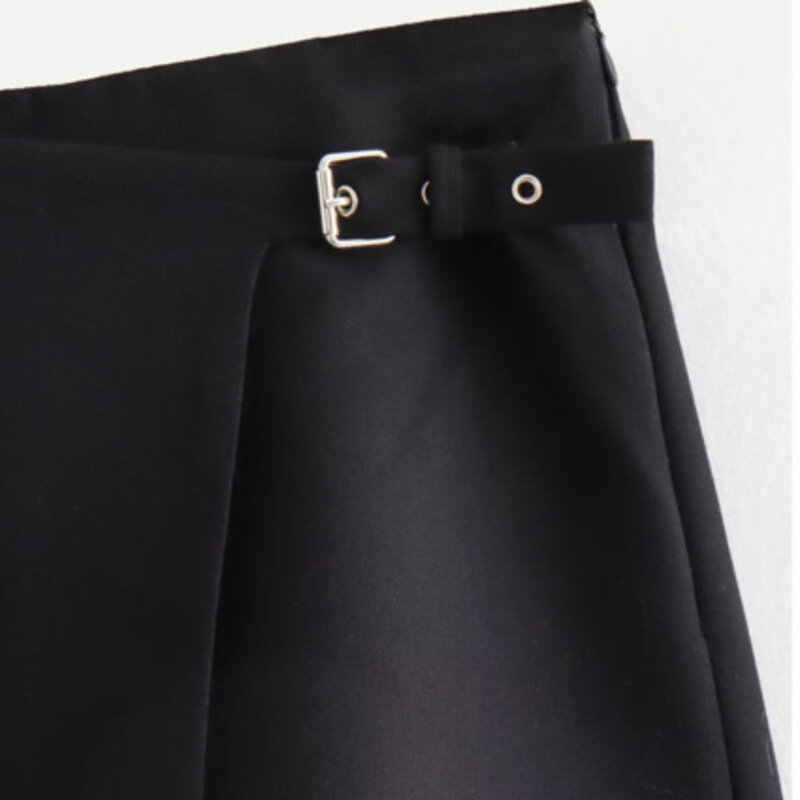 Новинка Зима 2023, женская модная универсальная облегающая Асимметричная мини-юбка средней длины