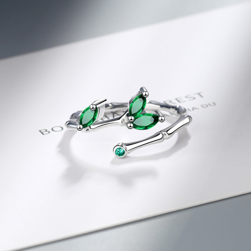 925 prata esterlina galho verde folha anéis para mulheres luxo designer jóias acessórios itens com frete grátis gaabou jóias