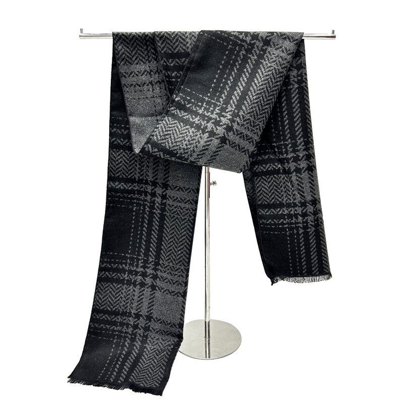 Sprzedaż hurtowa zimowy szalik męski ciepły szalik w paski moda projektanci marki chustka Patchwork biznesowa, nowa szal