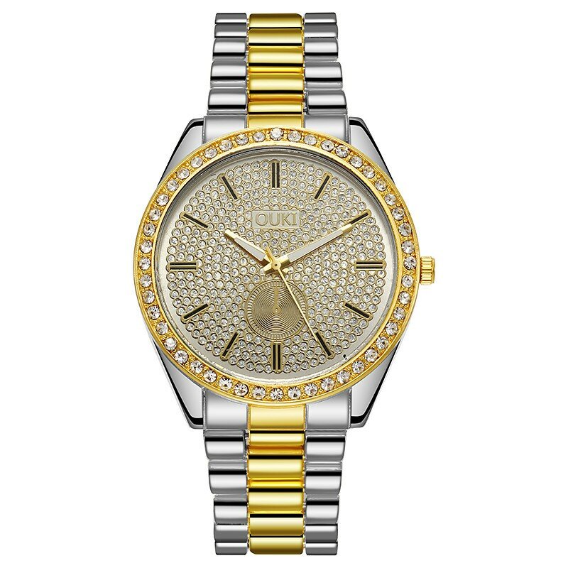 Modne męskie diamenty na co dzień modny pasek do zegarka zegarek na prezent ze stali Erkek Kol Satleri zegarek kwarcowy relojes