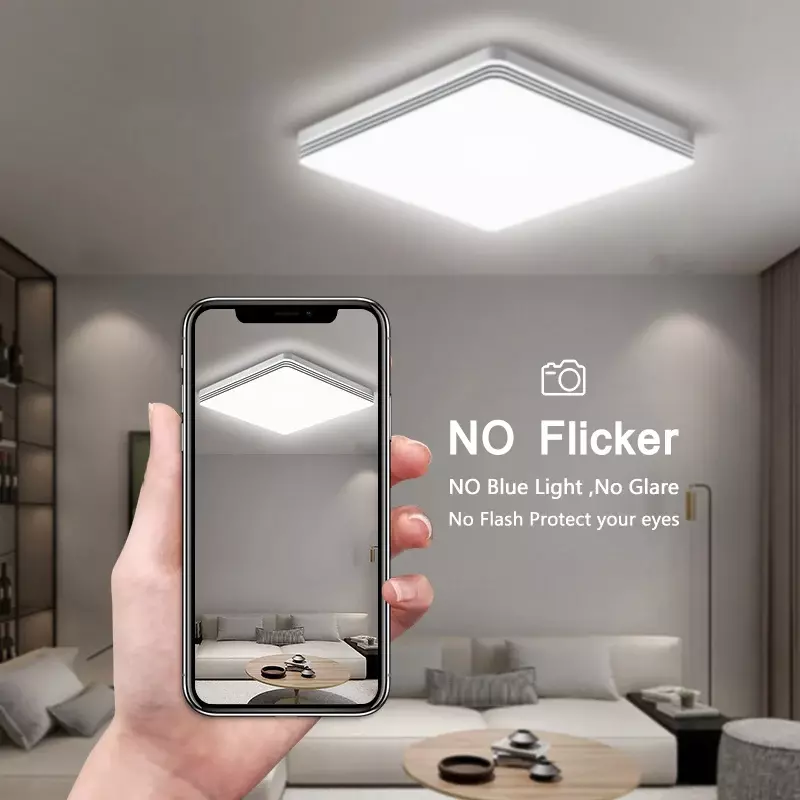 Kwadratowa lampa sufitowa LED 18W 24W 48W do salonu korytarz jadalnia sypialnia łazienka oświetlenie dekoracyjne do domu