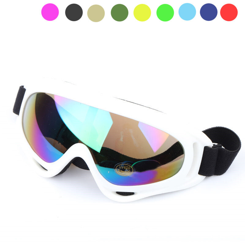 Occhiali da sci multicolori con montatura colorata X400 occhiali da sci sportivi anti-ultravioletti e antivento occhiali da neve