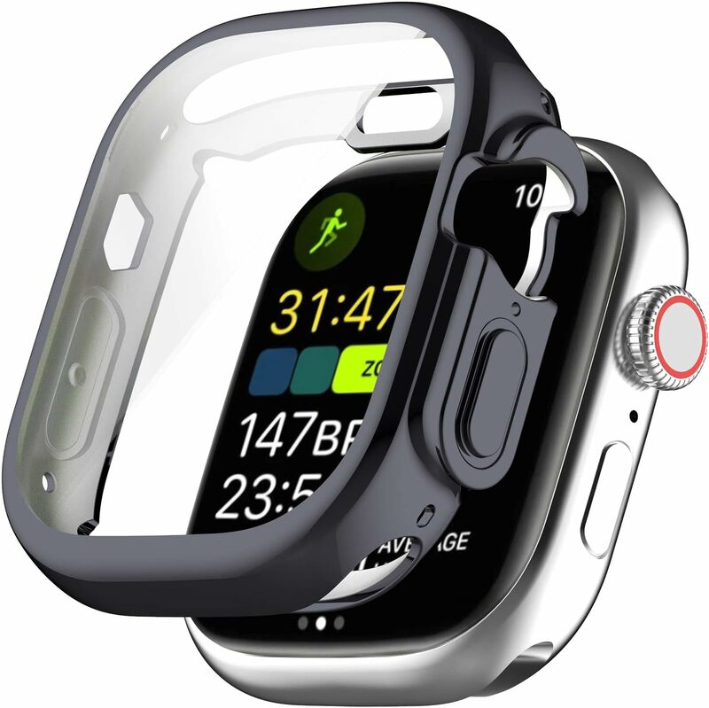 Funda enchapada para Apple Watch, carcasa Ultra protectora para Iwatch de 49mm, paquete completo de TPU