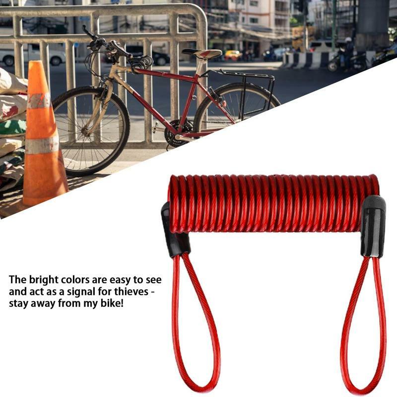 Lembrete de bloqueio cabo de bloqueio de disco cabo para proteção anti-roubo de segurança fio de aço primavera lembrete corda para scooter motocicleta