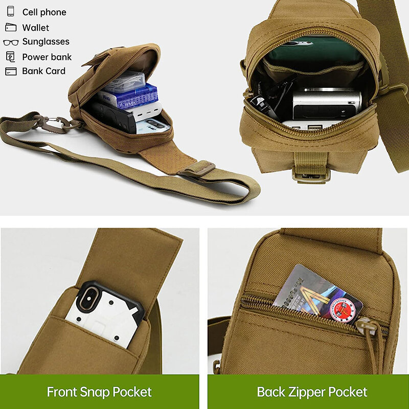 Taktyczna torba na klatkę piersiowa wojskowa torba trekkingowa EDC sportowa torba na ramię Crossbody plecak szturmowy na piesze wycieczki rowerowe Camping
