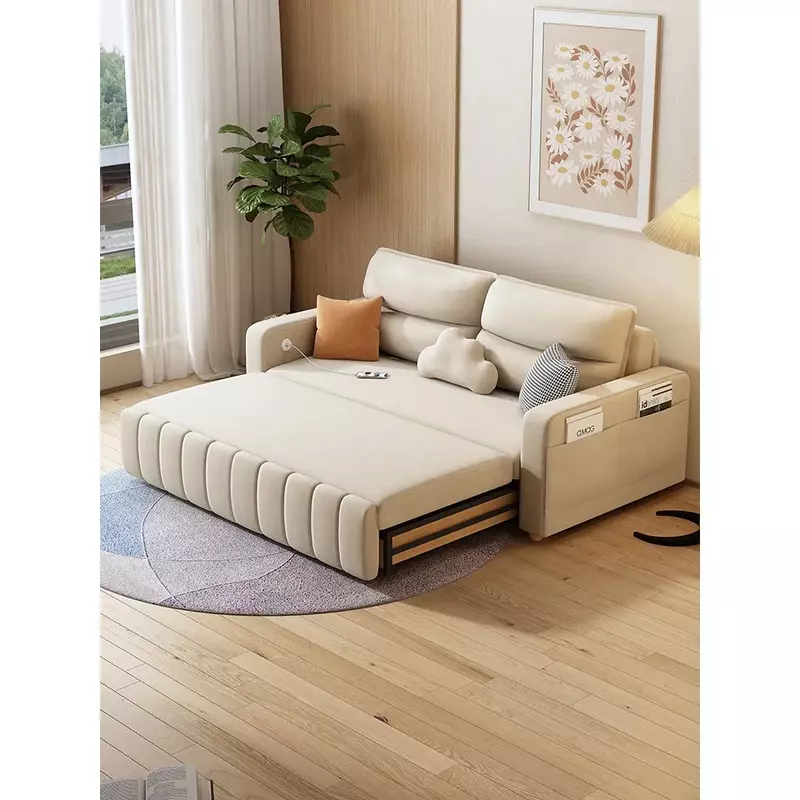 Tecnologia flanella divano letto doppio uso pieghevole piccolo appartamento soggiorno camera da letto rete domestica rosso multifunzionale seduta