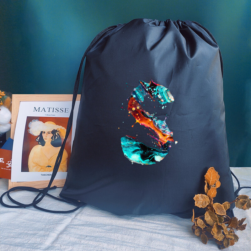 Креативный рюкзак на шнурке с надписью, сумки для покупок для девочек, детский школьный рюкзак, женские спортивные сумки на заказ, сумка для йоги
