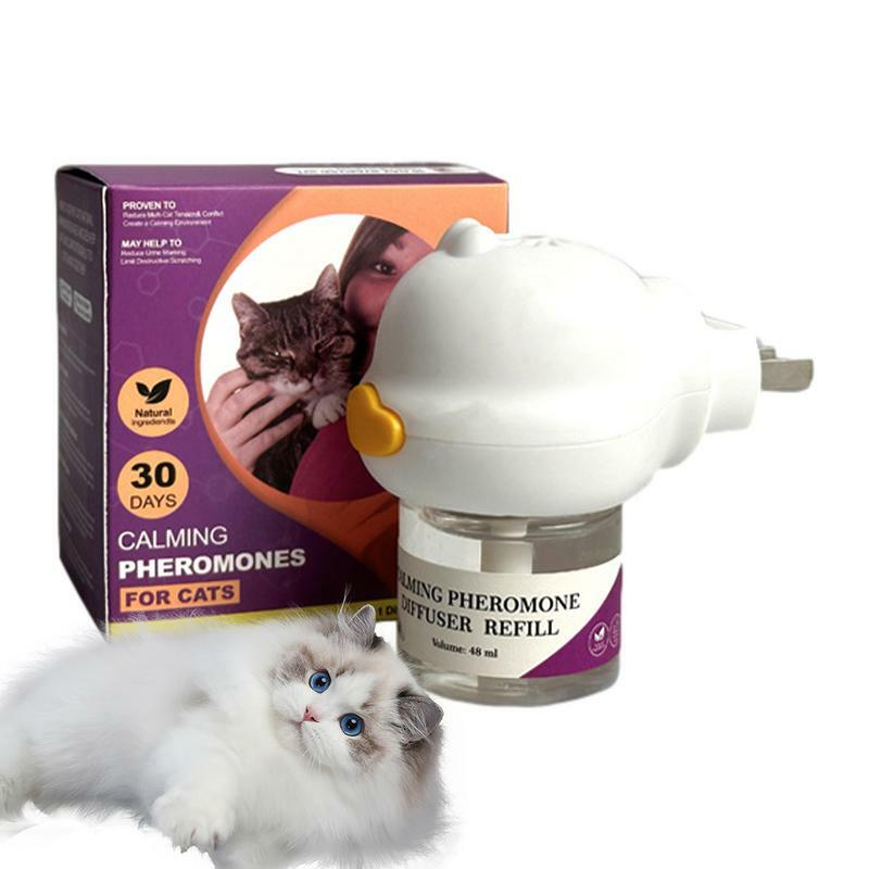 Pheromon Kit mulai rileks, Diffuser untuk kucing feromon Plug-In rileks isi ulang 30 hari semprotan menenangkan untuk tenang santai rumah dalam ruangan