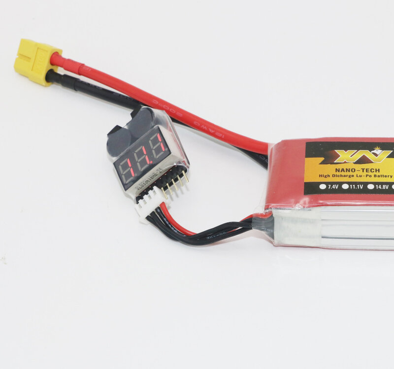 Lipo penguji tegangan baterai Alarm bel tegangan rendah untuk 2-8s Lipo Life LiMn baterai Li-ion Checker