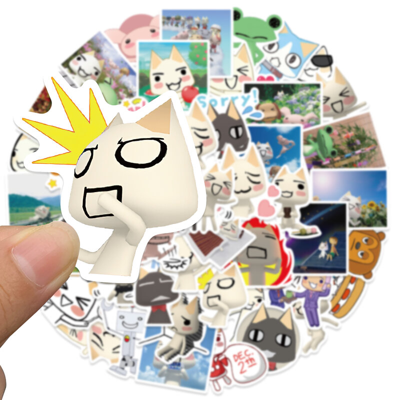 Pegatinas de dibujos animados de Toro Inoue Cat para niños, 50 piezas, calcomanías de vinilo Kawaii impermeables, grafiti para portátil, guitarra, Maleta, monopatín, regalo
