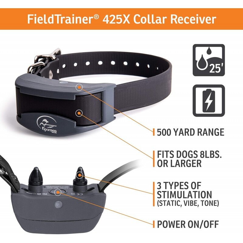 SportDOG-Collar de entrenamiento para perros, entrenador remoto recargable con estática, vibrador y To, rango de 500 yardas, marca FieldTrainer 425X