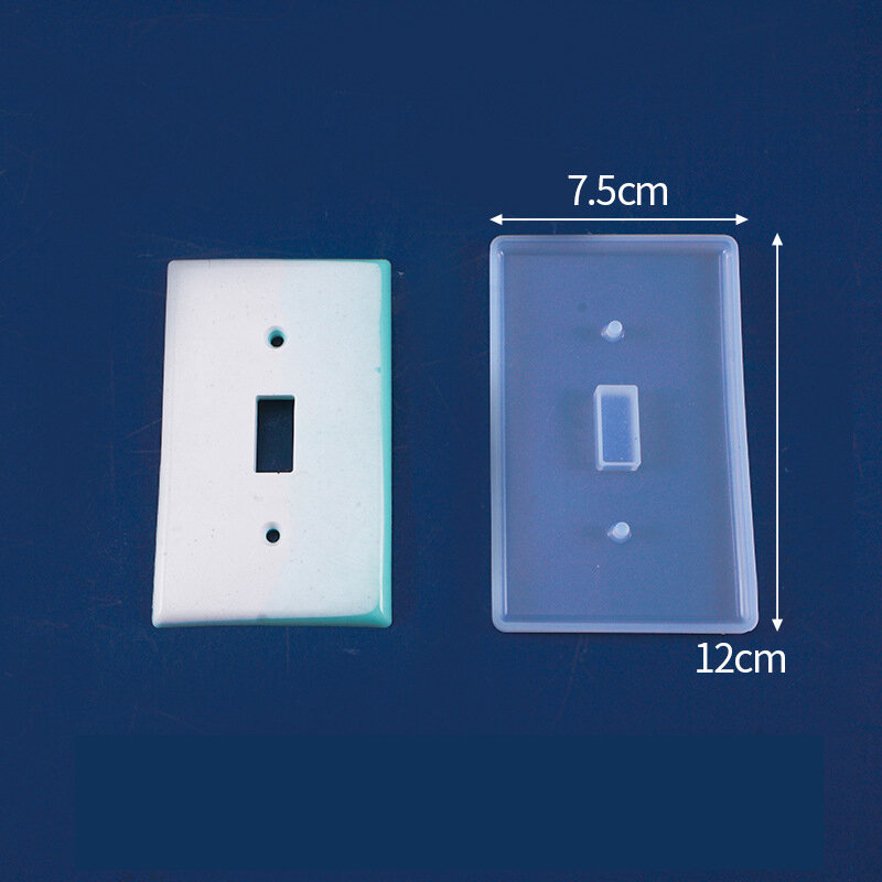 Molde de fundição de silicone para a tampa do interruptor de luz, painel de soquete USB, resina epóxi transparente, DIY Home Decor