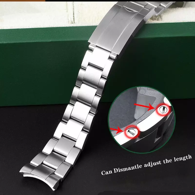 904l Uhren armbänder für Rolex Submariner Daytona Herren Klapp verschluss Uhren armband aus massivem Edelstahl Uhren armband 20mm 21mm
