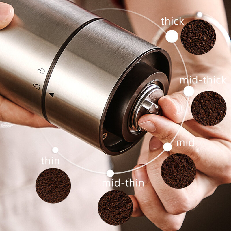 Molinillo de café eléctrico portátil, molinillo de granos de café con núcleo de molienda de acero inoxidable, TYPE-C, carga USB, CNC