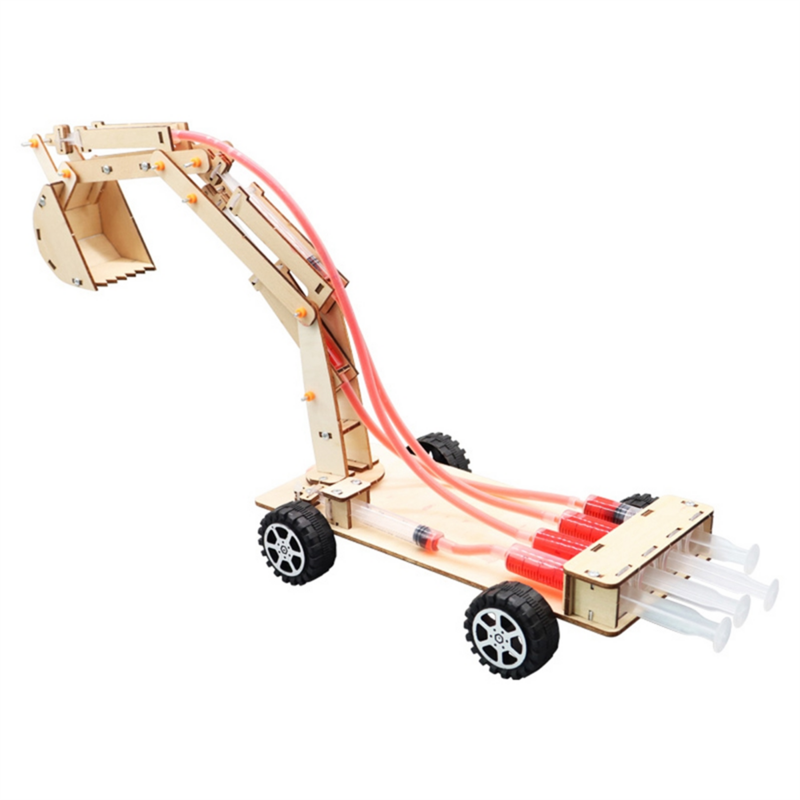 Escavatore idraulico scienza e tecnologia per studenti fai da te giocattoli scientifici ed educativi in legno giocattoli per esperimenti scientifici modello