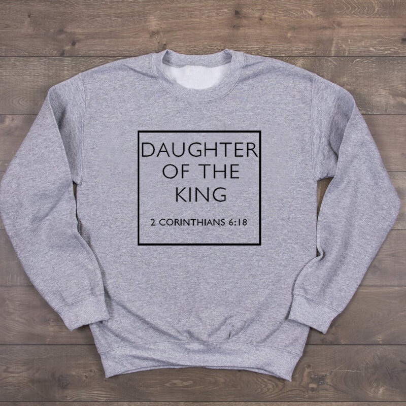 Hoodies Hope Love Daughter of the King Christian Sweatshirt Casual Lover Bible Verse Slogan Religious Clothing Crewneck Outfits