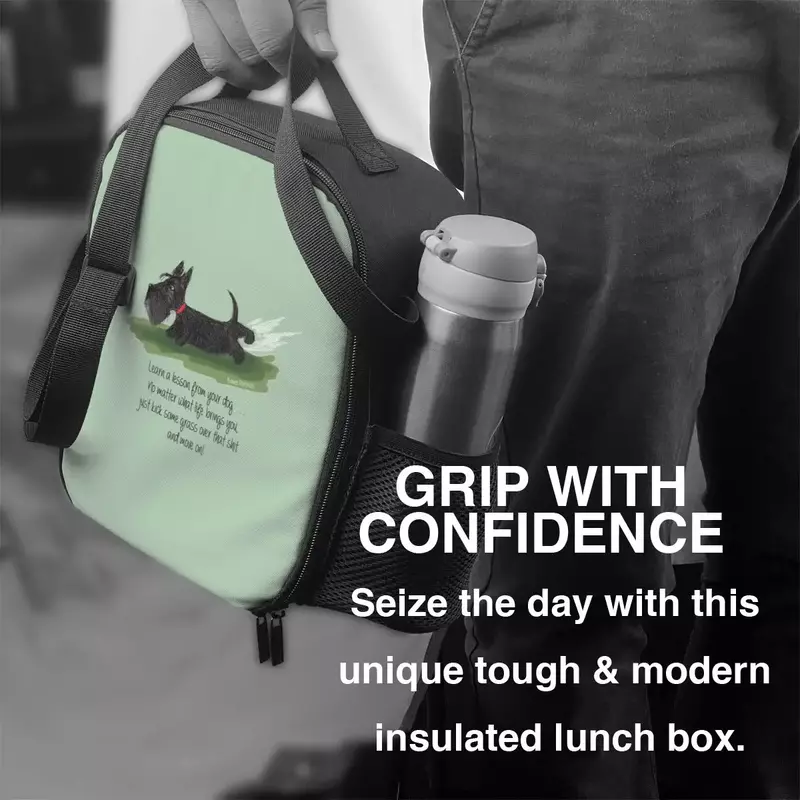 حقيبة حمل غداء معزولة للكلاب من Kawaii Scottie ، مبرد قابل لإعادة الاستخدام ، صندوق بنيتو للطعام الحراري ، مناسب للكلاب الاسكتلندية ، التخييم في الهواء الطلق ، السفر