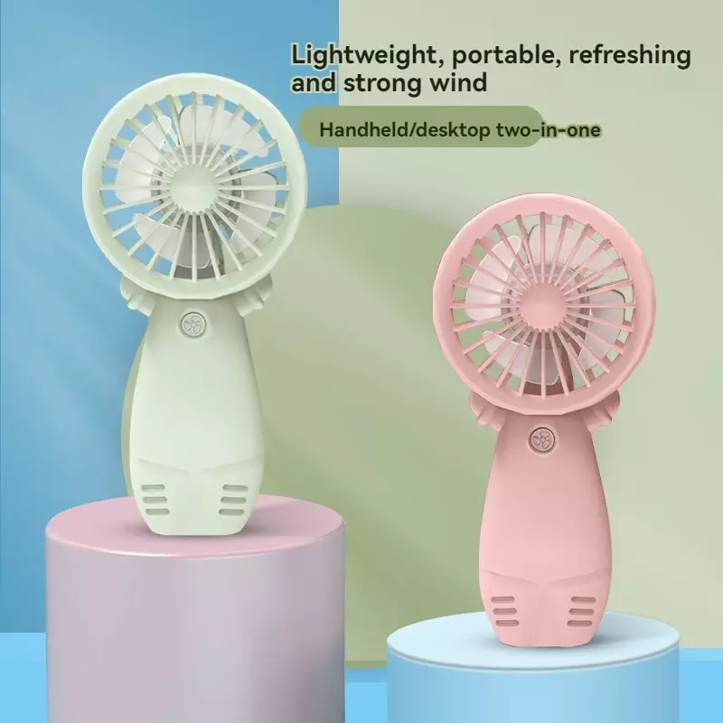 New Creative Handheld Small Fan Cute Design Silent with Long Battery Life Student Home Mini Portable USB Rechargeable Fan