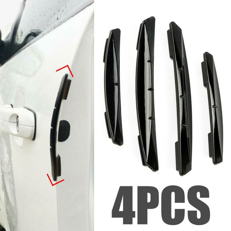 4 pçs porta do carro anti-colisão adesivos de proteção tira decorativa carro anti-risco transparente tira de borracha adesivos
