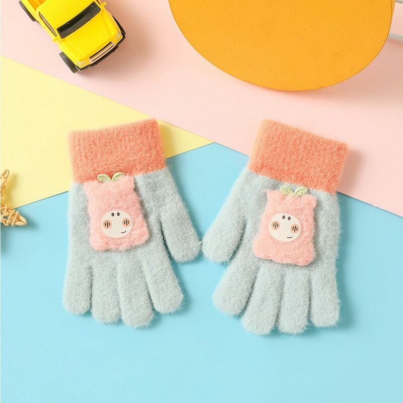 Gants coupe-vent pour enfants, gants d'hiver confortables, jolis doigts complets, cuir chevelu, résistant au froid, gants ogo