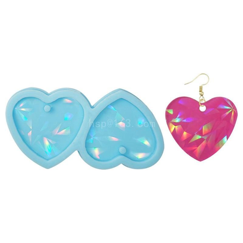 Heart Earring Resin Mold Jewelry Casting Mold Silicone Pendant Mould Epoxy Resin Mold for Keychain Crafts