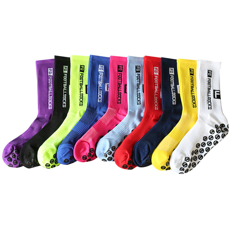 Chaussettes mi-tube coordonnantes en silicone pour hommes et femmes, ventouse ronde, football, baseball, rugby, sports de plein air