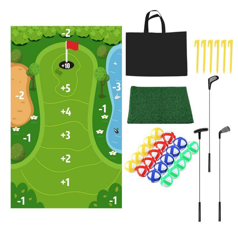 Chip dan tongkat permainan Golf Chip permainan Golf tikar latihan Chipping tikar permainan Golf Chip N Stick permainan Golf untuk anak-anak