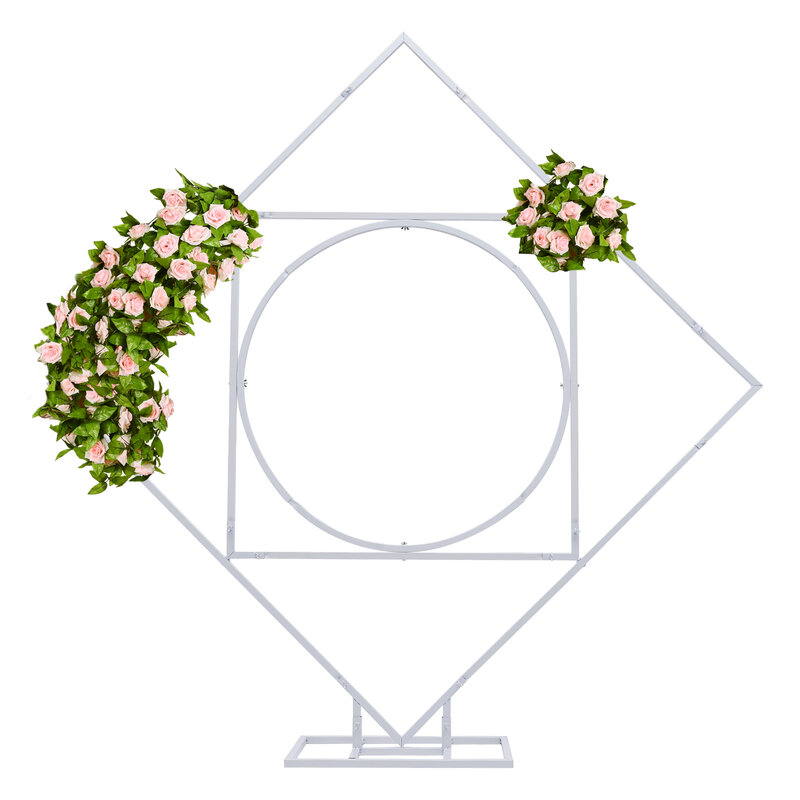 Casamento Balão Arco Metal Backdrop Stand, Flower Display Frame, aparência luxuosa, decoração do partido, 6.6Ft