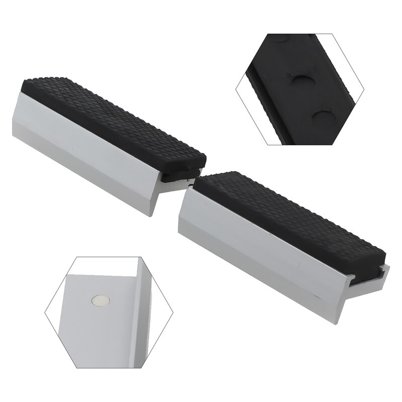 Almohadillas suaves para mordazas de tornillo de banco con fuertes cubiertas magnéticas, funda protectora de goma de aleación de aluminio, 3-8 pulgadas