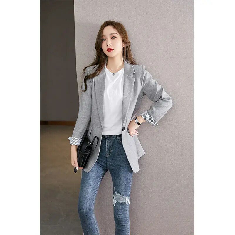 Jaqueta de escritório feminina, casaco de negócios, macacão, versão coreana, moda casual, novo, 2022