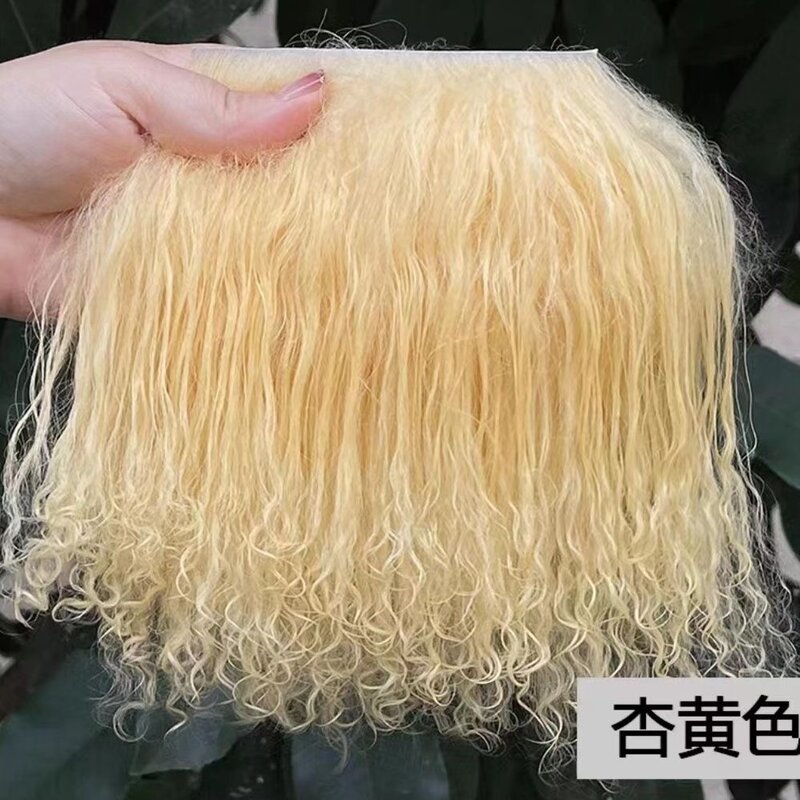 Extensiones de pelo rizado de lana de oveja de alta calidad, pelo de Mongolia, peluca BJD SD Blyth, accesorios para pelucas