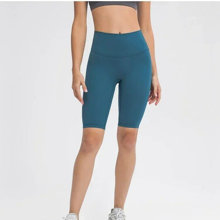 LU Align-High Shorts apertados para mulheres, 5 pontos, compressão abdominal, sem linha inconfortável, hip lift, exercício, calças de corrida
