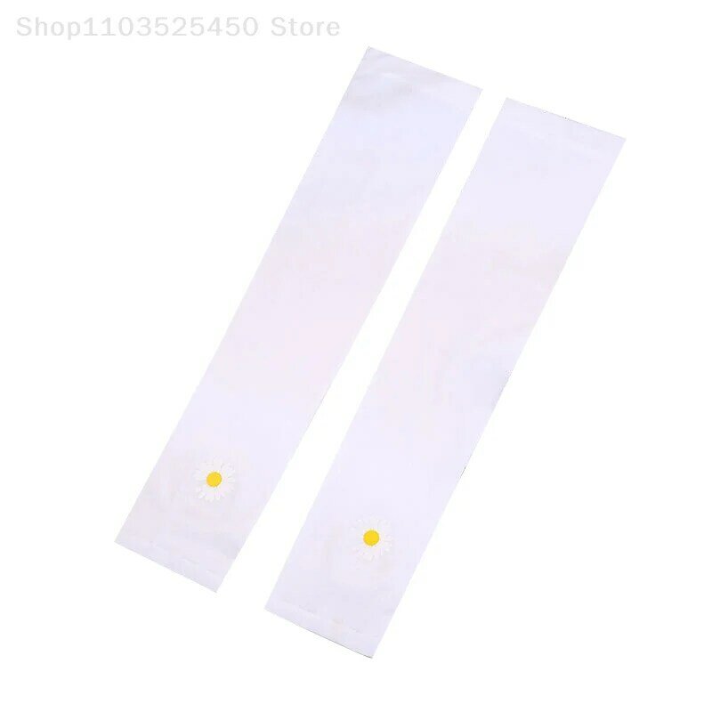 Little Daisy Sunscreen Ice Sleeve Female Ins Breathable Anti-ultraviolet Cycling Arm Protection Ice Silk Sun Protection Sleeve