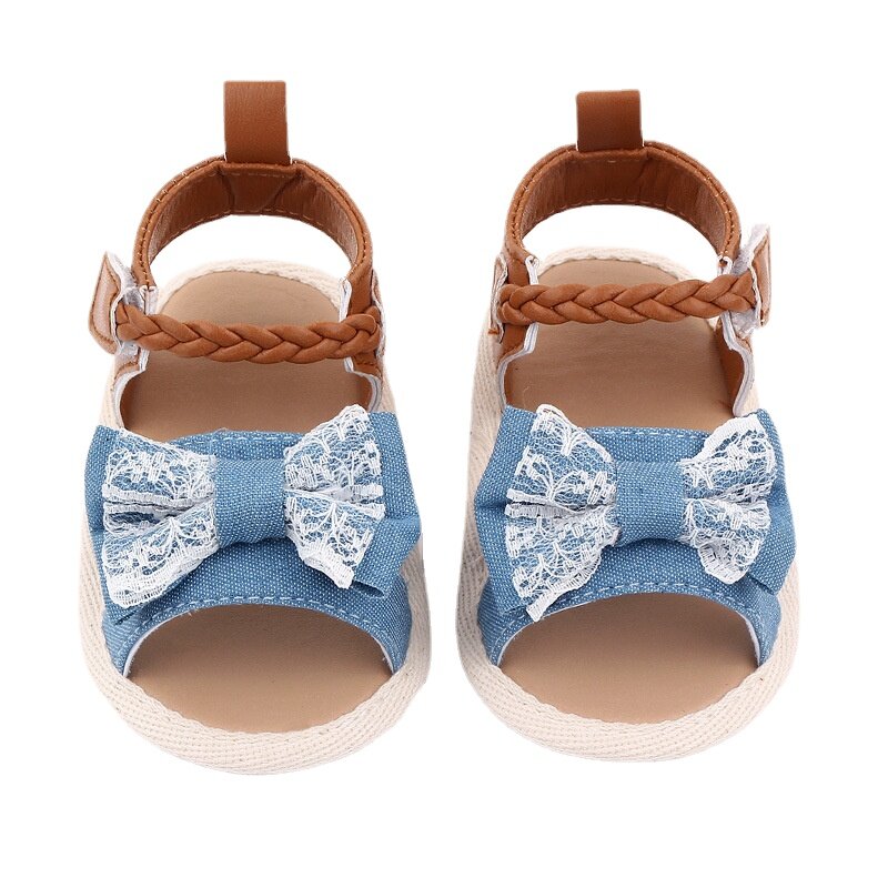 Meninas do bebê sandálias de verão polka dot princesa vestido sapatos sola macia lona chinelo sapatos da criança para a menina recém-nascido tamancos