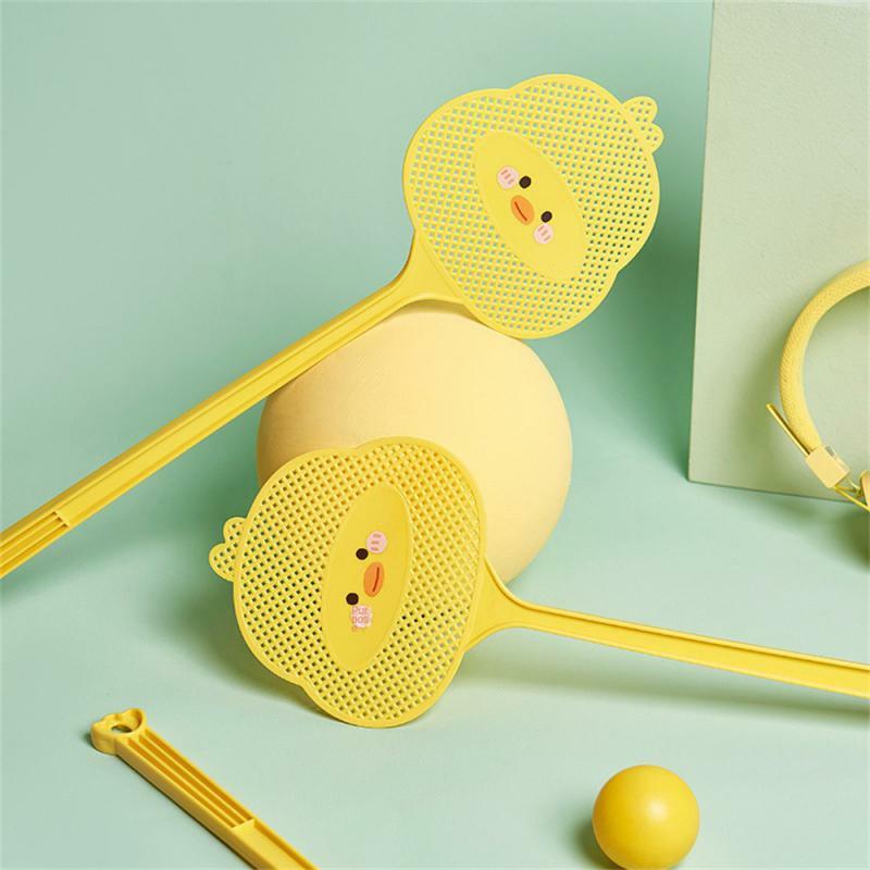 Little Yellow Duck Household Fly Swatter, estilo bonito dos desenhos animados, alça alongada, mosquito de pragas, 1-10pcs