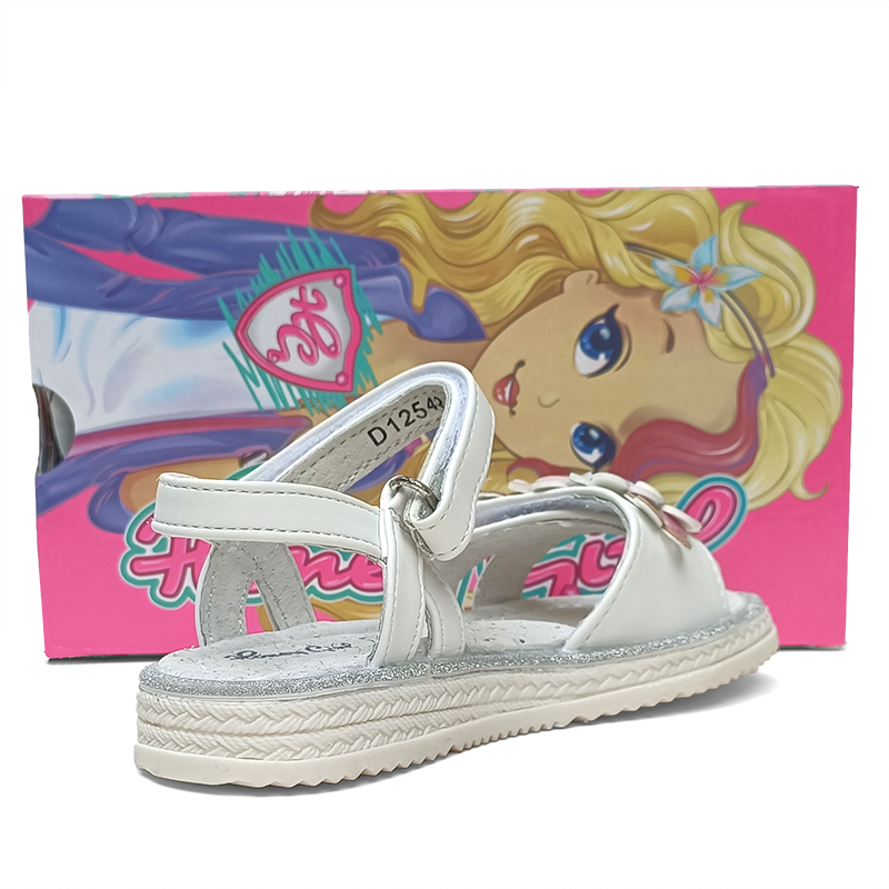 Sandálias de couro para meninas, desodorizantes e antibacterianos Arch Flat, sapatos de praia elegantes, 1 par