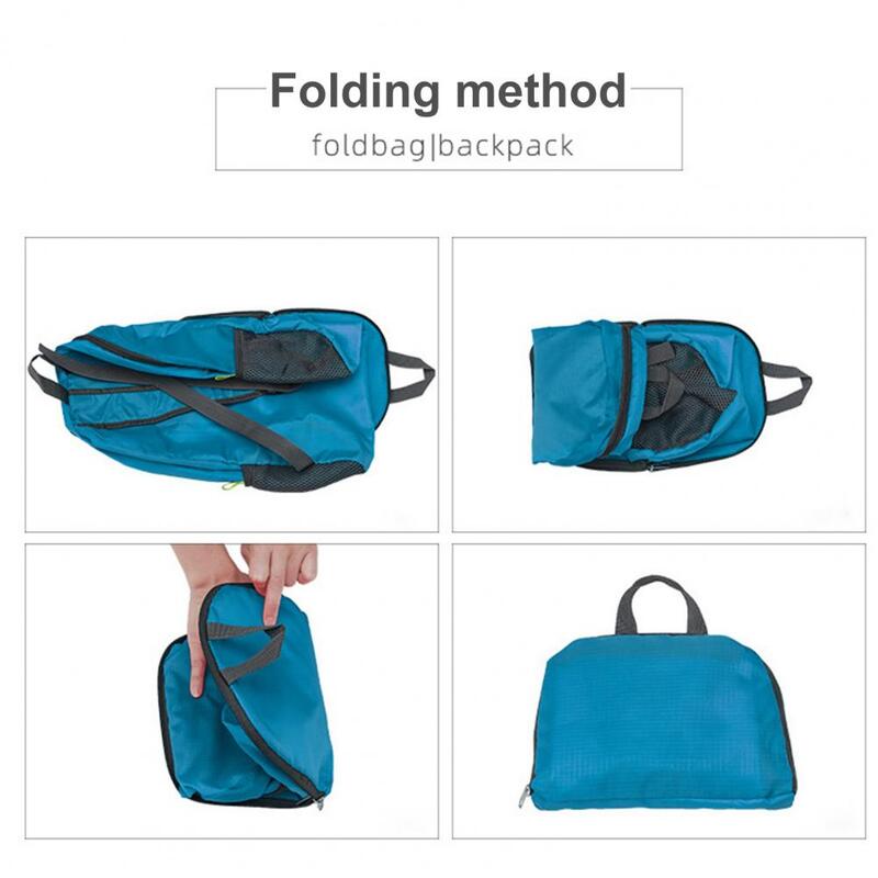 Viagem mochila de ombro largo alças esportes daypack zíper liso lado malha bolsos packable mochila ao ar livre acampamento