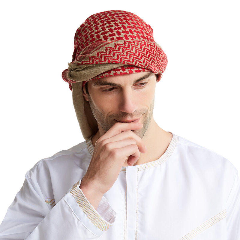 Hijabs cuadrados de lana para hombres musulmanes, toallas de Hajj a cuadros de alta calidad, Oriente Medio árabe, tamaño libre, 140x140CM, 55 pulgadas