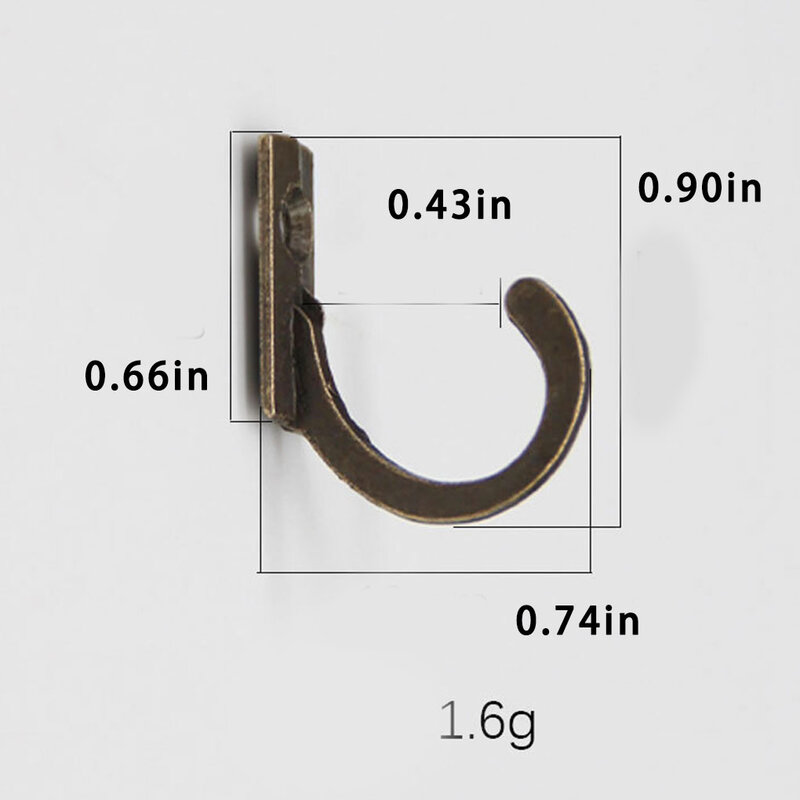 10/20/50PCS Vintage Hooks Wall Hanger Curved Buckle Horn Lock Clasp Hook For Wooden Jewelry Box Furniture Home Coats Hat Clothes