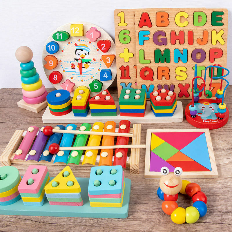 Montessori Baby Speelgoed Ontwikkeling Speelgoed Voor Kinderen 1 2 3 Jaar Houten Puzzel Spelletjes Educatie Ontwikkeling Kinderen Puzzel Speelgoed