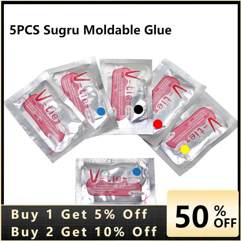 5pcs V-tie Silicone Sugru Moldable Glue Liquid Silicone Repair Glues Sugru Heat-seal Fix DIY Digital Tools Glue for Woodworking