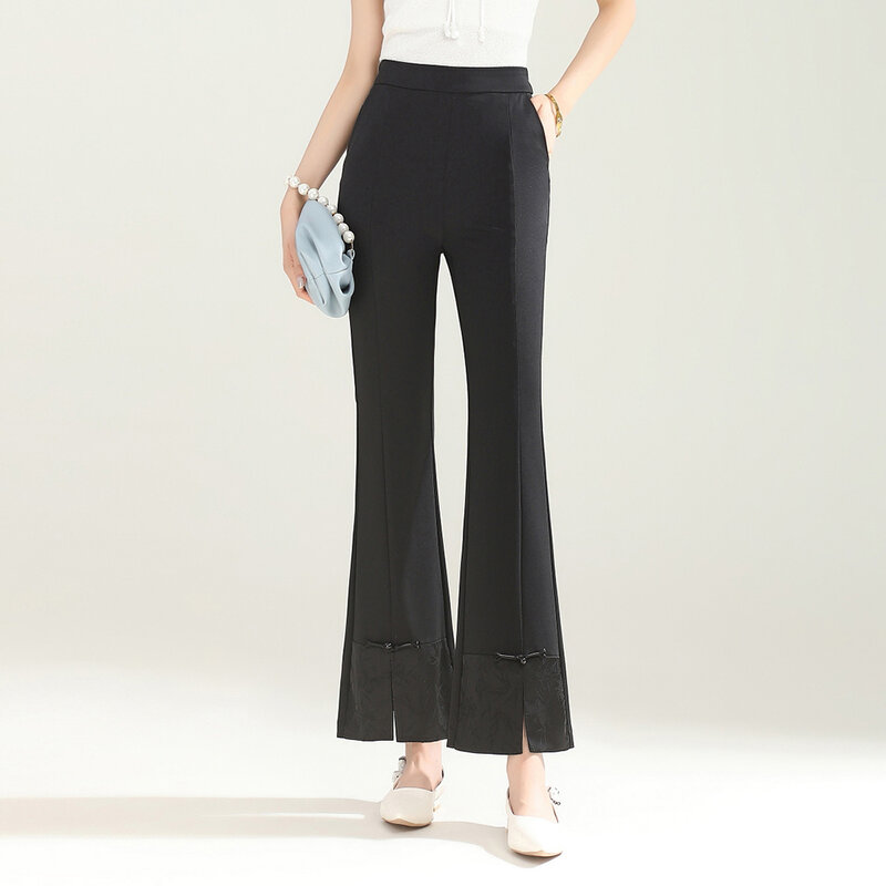 Conjunto de calça leve e respirável feminino, moda de luxo, versão coreana, primavera, verão, tendência, 2024