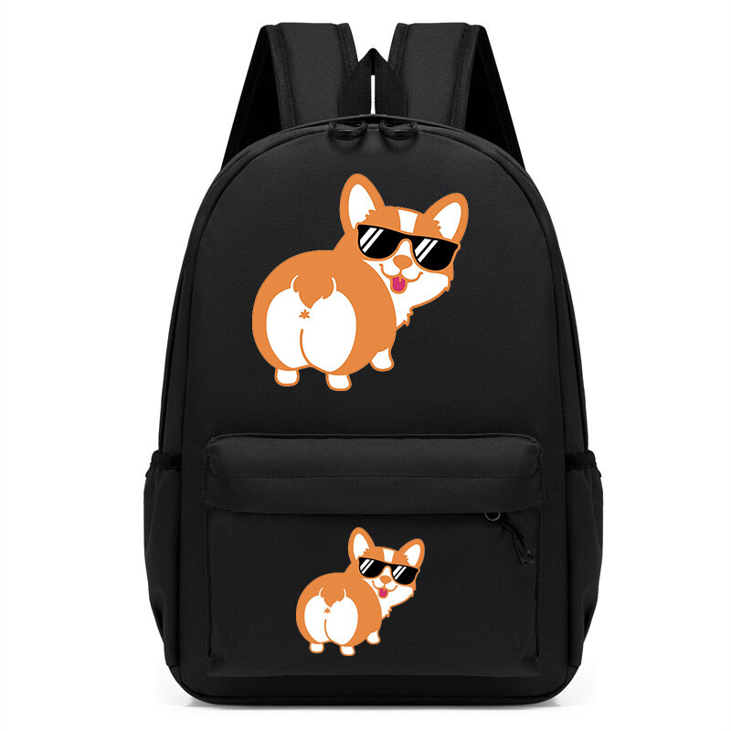Children's Backpack Cartoon School Bag for Kindergarten Students Cute Corgi Butt Print Backpack Anime Dog Bagpack Kid's Backpack