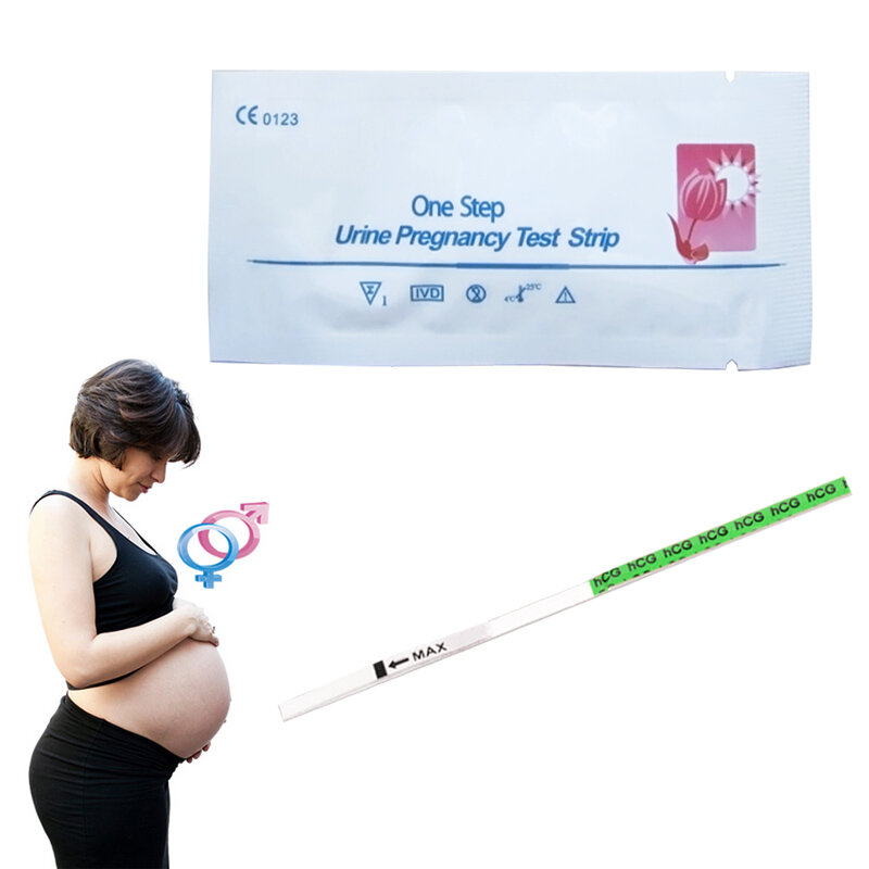 10ชิ้นแผ่นทดสอบการตั้งครรภ์สำหรับผู้หญิงทดสอบด้วยตนเอง HCG ชุดทดสอบการตั้งครรภ์ชุดวัดปัสสาวะมีความแม่นยำมากกว่า99%