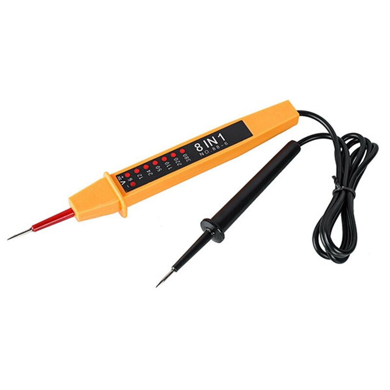 Eight in One Tester Voltage AC DC 6-380V Auto Electrical Pen Detector with LED Light for Electrician Testing Voltage Tool