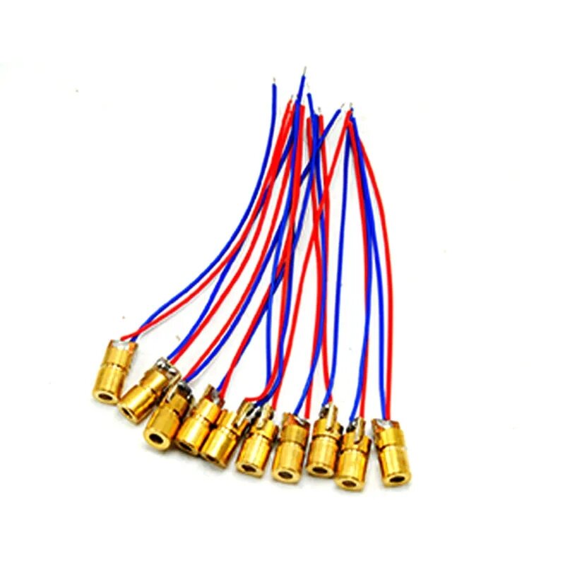 Mini módulo láser rojo de 5 piezas/10 piezas, 3-5mW, 650nm, diodo de punto, luces LED, 5V, 6x10mm