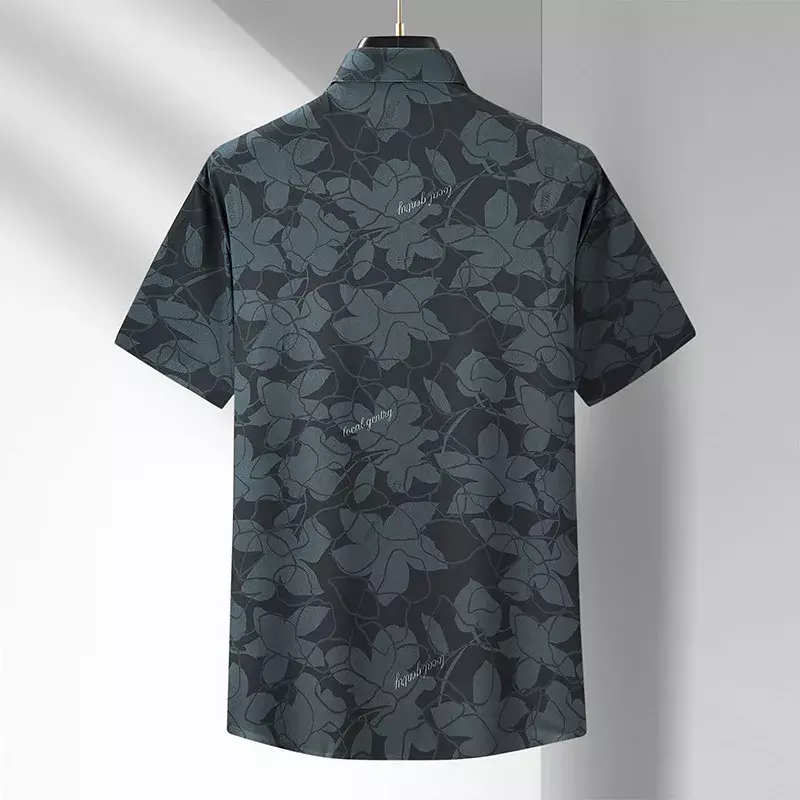 Camisas de manga corta para hombre, ropa informal de alta calidad, sensación fresca, talla grande, XL-7XL