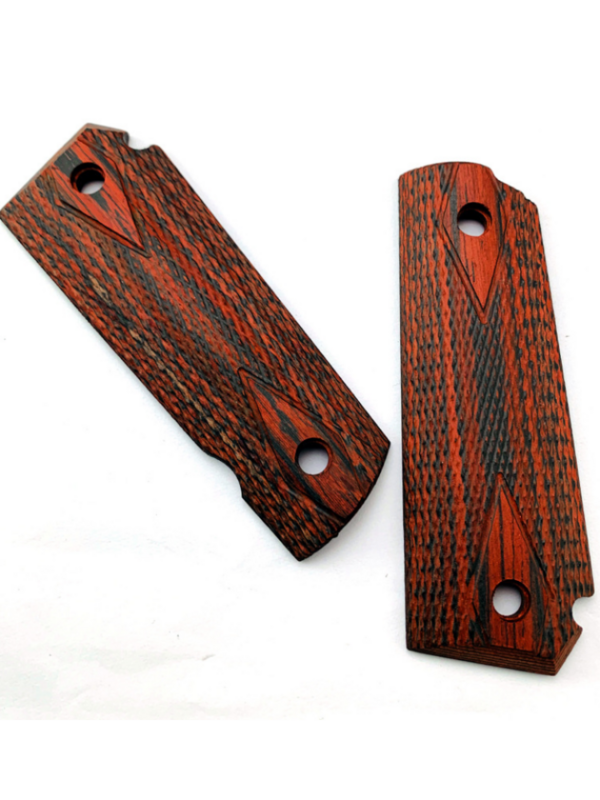 A Pair Natural Redwood Handle Shank Non-slip Patches  Scales for 1911 Grips Cocobolo Wenge DIY